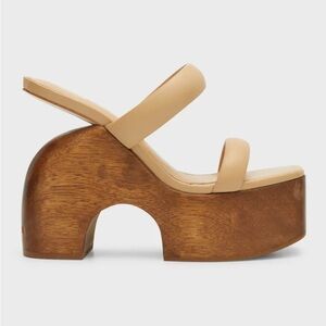 Cult Gaia Beige and Brown Platform Heels